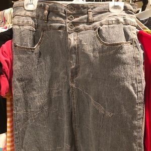 Denim, whitewashed skirt